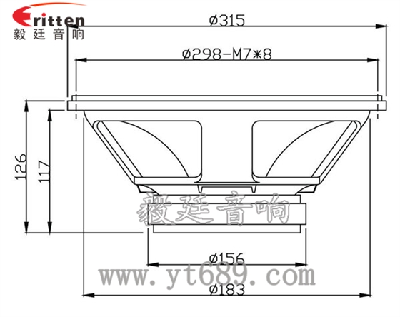 12寸150w低音喇叭成品圖