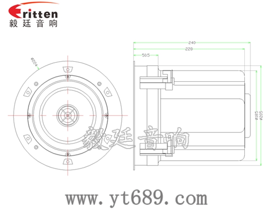 6.5寸圓筒天花吸頂式喇叭成品圖