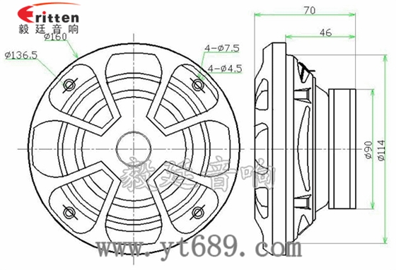 5.25寸25芯40W全頻喇叭成品圖