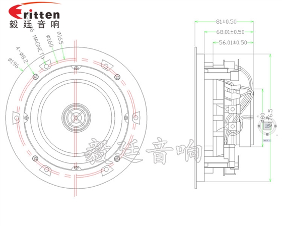 5.25寸天花揚聲器成品圖 5.25寸天花揚聲器成品圖