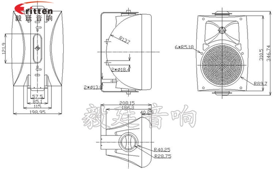 6.5寸墻壁音箱喇叭成品圖